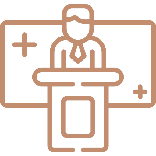 Palestras Institucionais Uma modalidade que permite a explanação de um determinado tema sem limite de participantes. Nesse formato, será feita a apresentação do assunto com o propósito de informar, conscientizar, auxiliar a ampliar a consciência sobre o tema. A duração poderá ser de até 1h15.